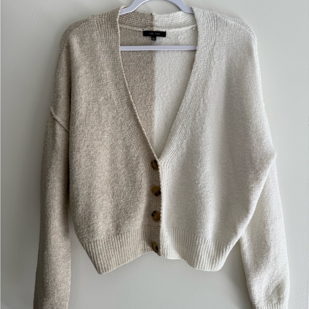 Love Tree Cream Button-Up Cardigan